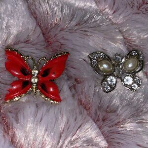 Lot of 2 Butterfly Pins